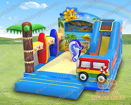 20ftL Inflatable Beach party bounce house combo