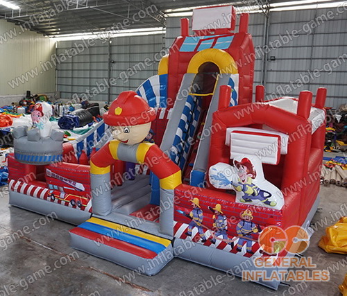 25.5ftL Inflatable fire station funland