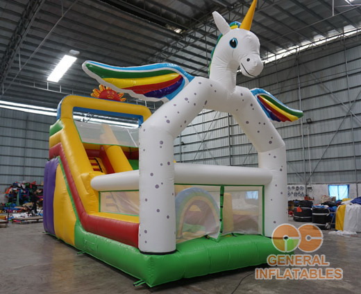 Unicorn inflatable slide