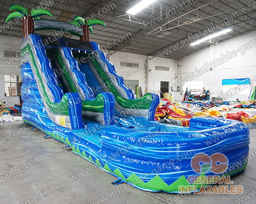 30 ft Blue marble water slide inflatables