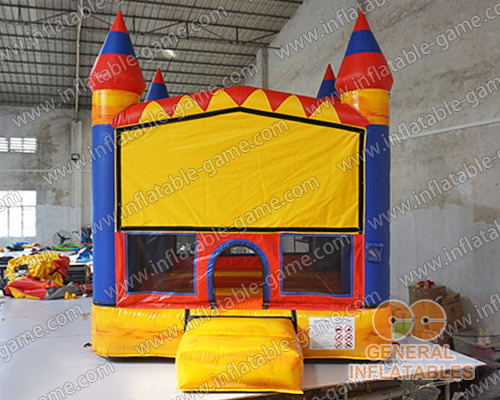 Mini bounce house with basketball hoop