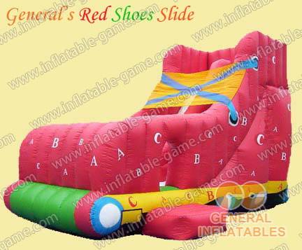 Inflatable red shoes slide