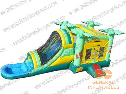 Tropical Area Inflatable Slide Combo