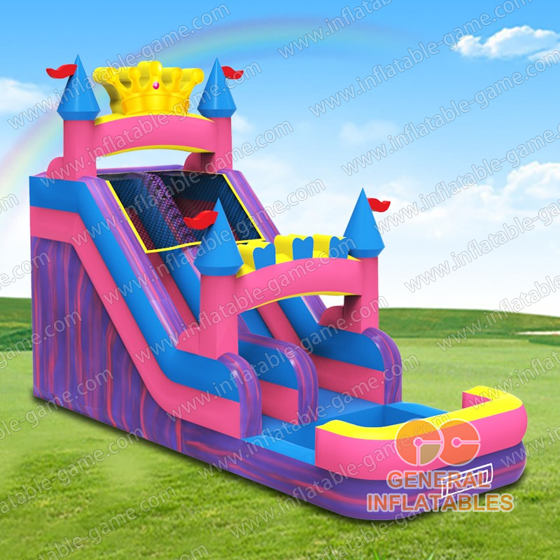 18FT Princess Crown backyard water slide