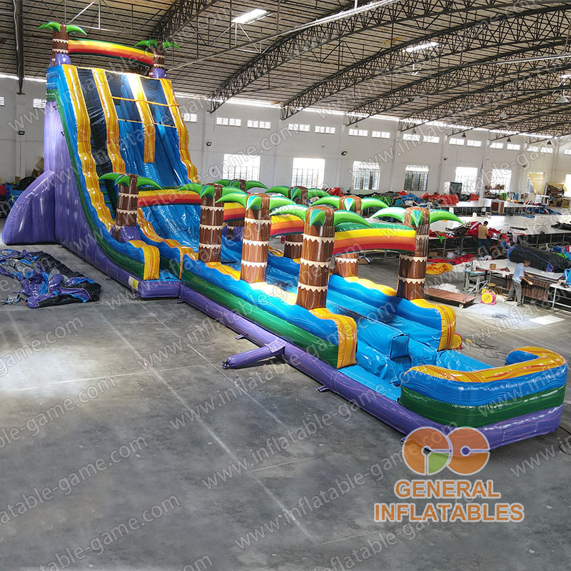 28ft jungle trees water slide n slip