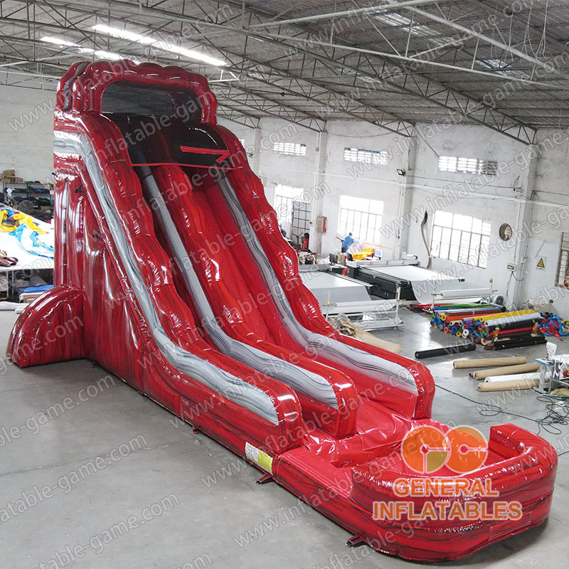 22ft red marble water slide