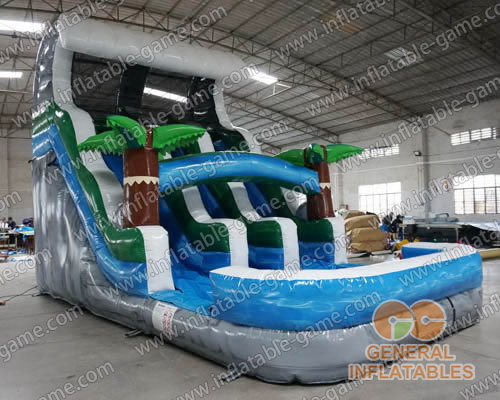 Grey marble wave water slide